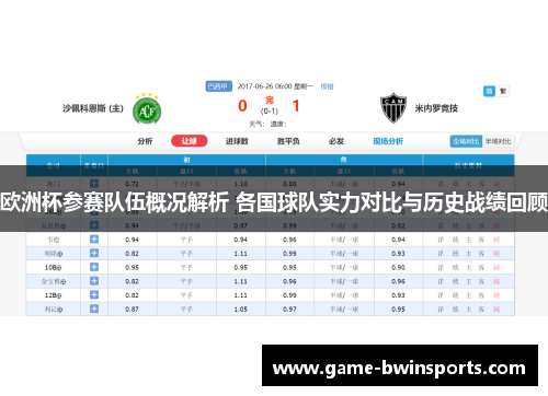 欧洲杯参赛队伍概况解析 各国球队实力对比与历史战绩回顾